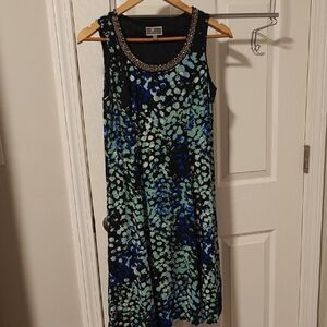 🔥 2/$10 3/$12 JM Collection Black and Blue Patterned Mini Dress